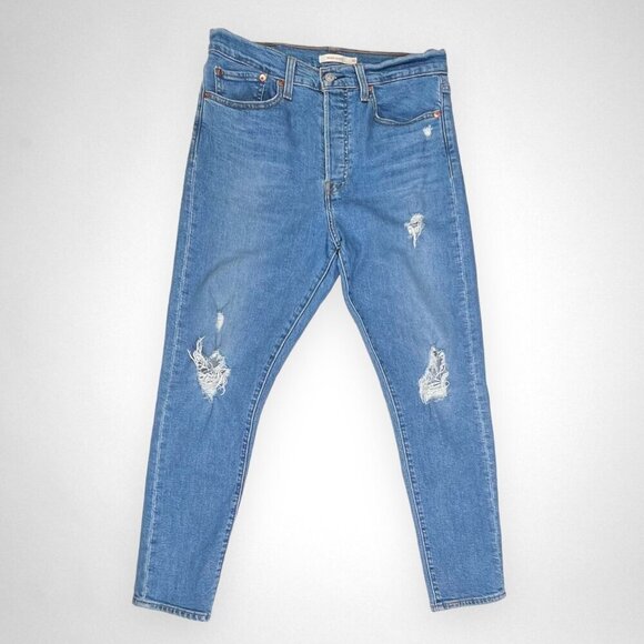 LEVI'S 30 Wedgie Destructed High Rise Skinny Jeans Casual - Picture 2 of 9
